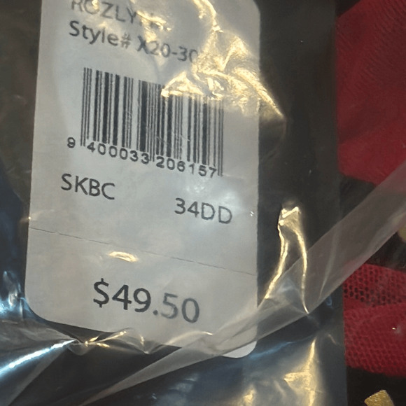 Frederick's Of Hollywood Women's Size 34DD Red Rozlyn Mesh and Stud Red Bra - Picture 5 of 5